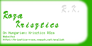 roza krisztics business card