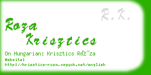 roza krisztics business card